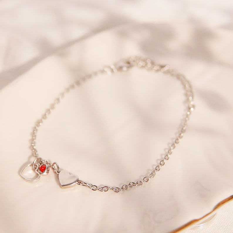 Heart birthstone bracelet trendy cute bracelets birthday best gift for her best