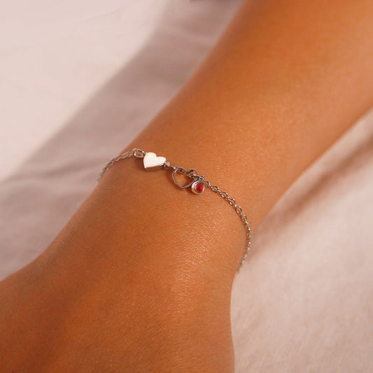 Heart birthstone bracelet trendy cute bracelets birthday best gift for her best
