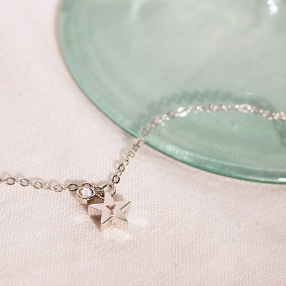 Star Birthstone Bracelet: Dainty Initial Charm Bracelet