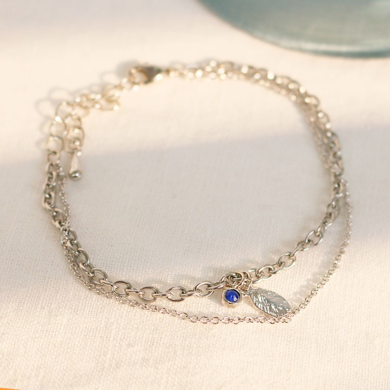 Gold Layered Birthstone Anklet: Heart Charm, Birthday Gift