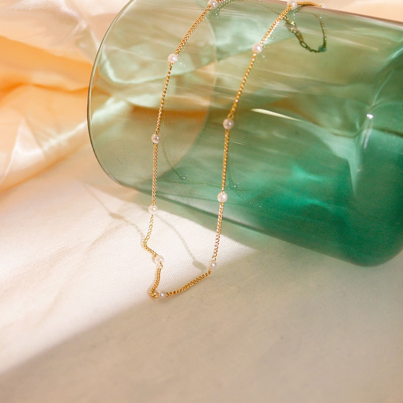 Pearl Choker: Dainty 16K Gold Plated Necklace