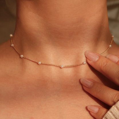 Pearl Choker: Dainty 16K Gold Plated Necklace