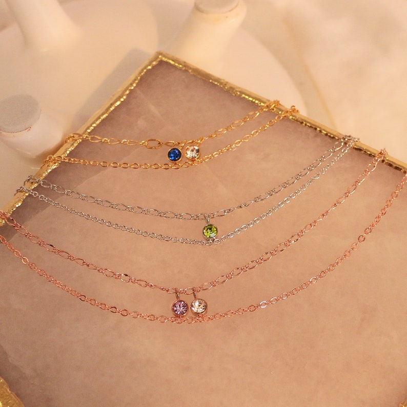 Birthstone anklet something blue Valentine's day gift anklets birthday gifts Personalized anklet