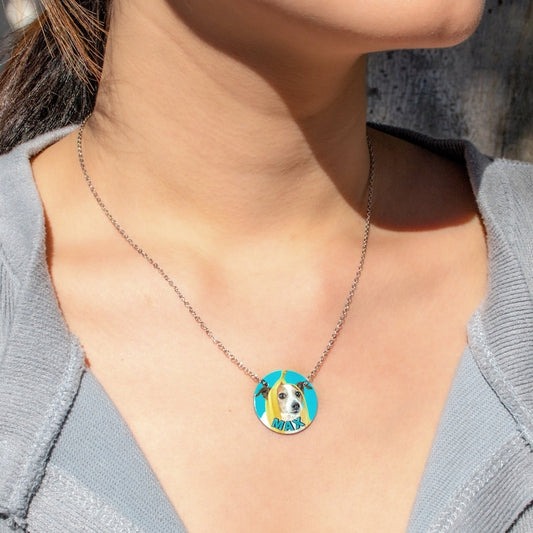 Personalized Pet Photo Necklace: Custom Dog Remembrance Gift