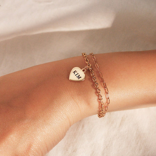Gold bold chain personalized Bracelet clip chain your name bracelets customized gift