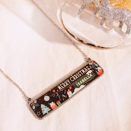 Christmas gift necklace your name letter holiday gift