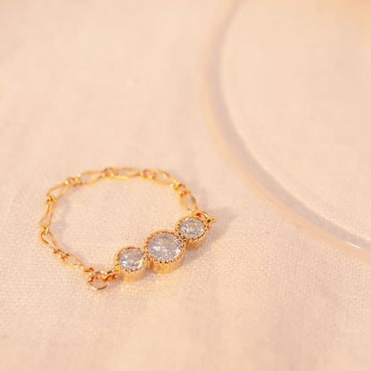 16K Gold Plated Cubic Chain Ring