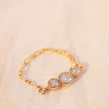 16K Gold Plated Cubic Chain Ring