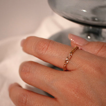 16K gold plated chain ring twist rings best gift for her permanent golf dainty gifts