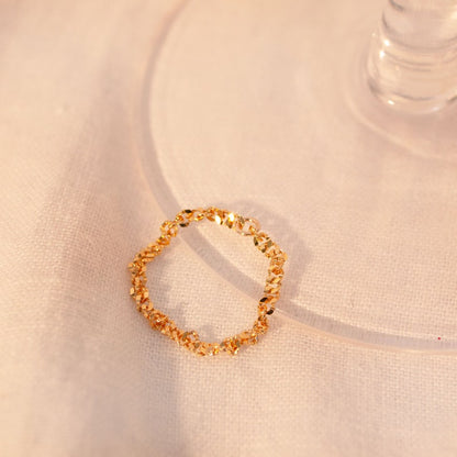 16K gold plated chain ring twist rings best gift for her permanent golf dainty gifts
