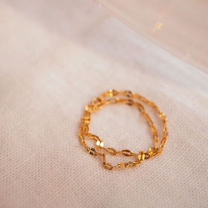 Dainty Double Chain Ring: 16K Gold Plated Minimalist Jewelry