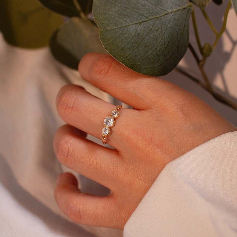 16K Gold Plated Cubic Chain Ring