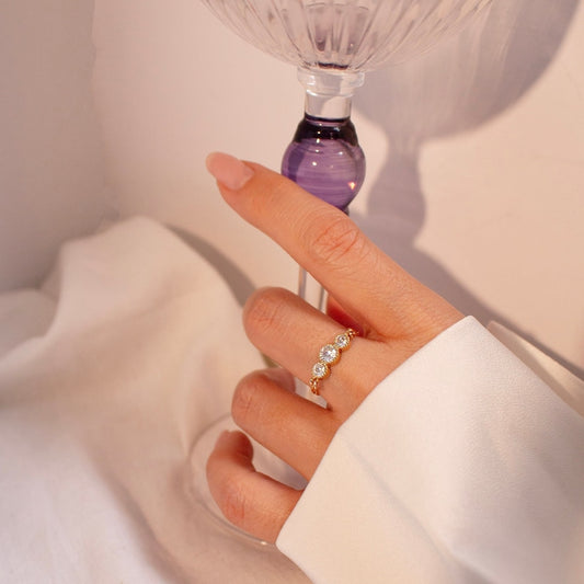 16K Gold Plated Cubic Chain Ring