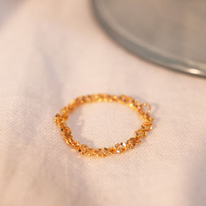 16K gold plated chain ring twist rings best gift for her permanent golf dainty gifts
