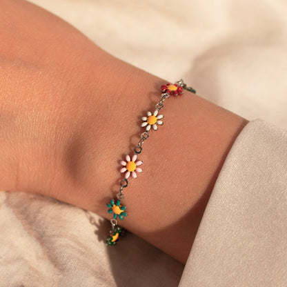 Flower bracelet personalized colorful cute flowers bracelets best gift for her