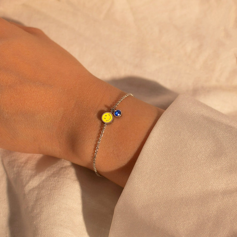 Smile Bracelet with Birthstone