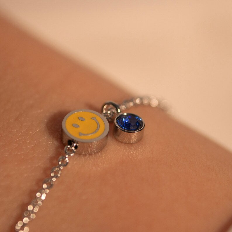 Smile Bracelet with Birthstone