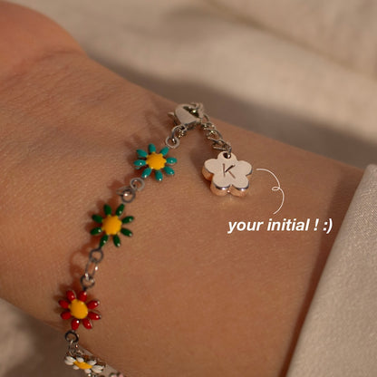 Flower bracelet personalized colorful cute flowers bracelets best gift for her
