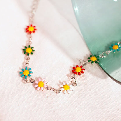 Flower bracelet personalized colorful cute flowers bracelets best gift for her