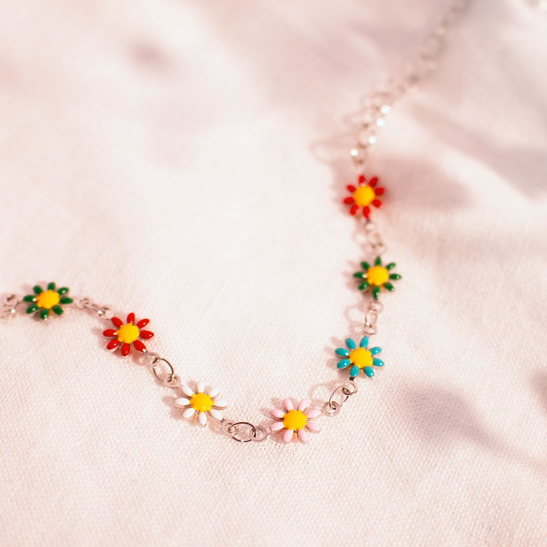 Flower bracelet personalized colorful cute flowers bracelets best gift for her