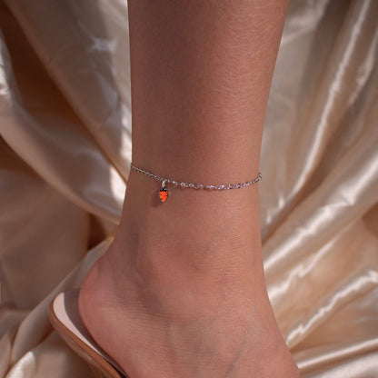Dainty Carrot Anklet: Silver Korean Style Ankle Bracelet