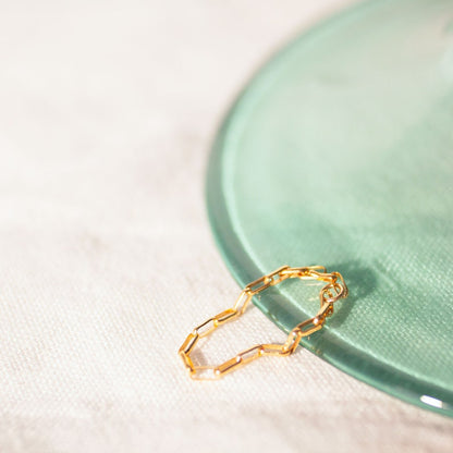 14K Gold Filled Chain Ring: Elegant Minimalist Stacking Ring