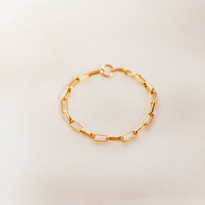 14K Gold Filled Chain Ring: Elegant Minimalist Stacking Ring