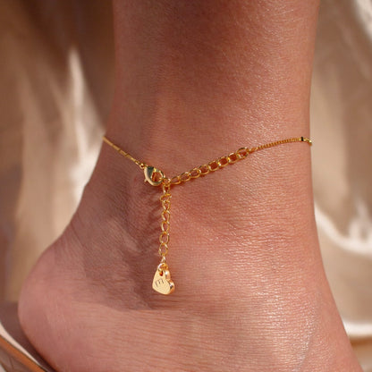 Dainty Hammered Gold Plated Anklet: Elegant Ankle Bracelet