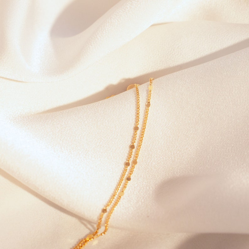Dainty Hammered Gold Plated Anklet: Elegant Ankle Bracelet