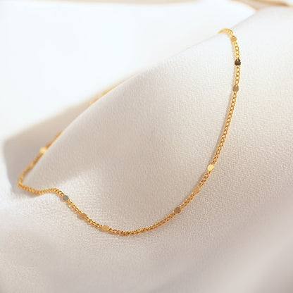 Dainty Hammered Gold Plated Anklet: Elegant Ankle Bracelet