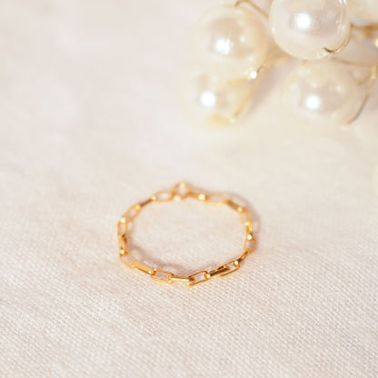 14K Gold Filled Chain Ring: Elegant Minimalist Stacking Ring