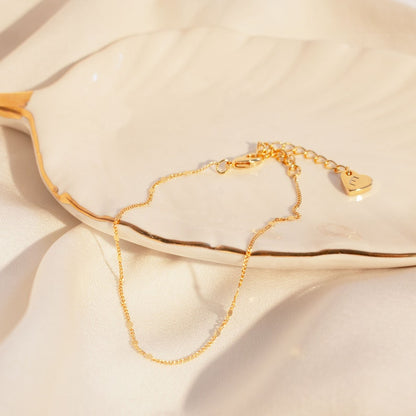 Dainty Hammered Gold Plated Anklet: Elegant Ankle Bracelet