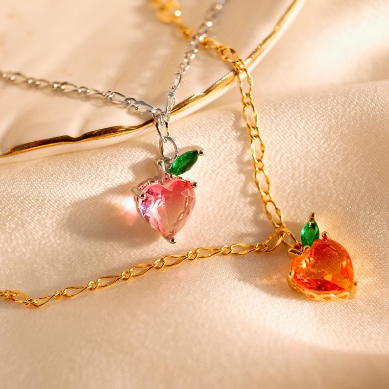 Apple Heart Crystal Bracelet: 16k Gold Plated Charm Bracelet
