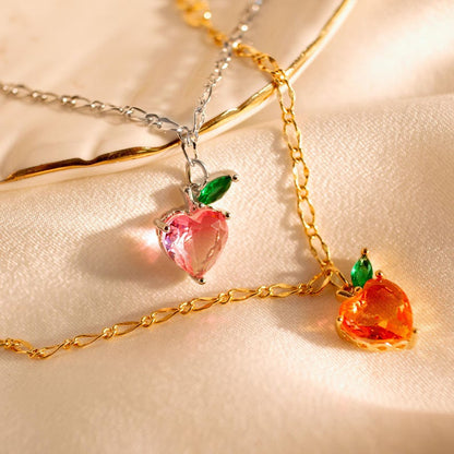 Apple Heart Crystal Bracelet: 16k Gold Plated Charm Bracelet