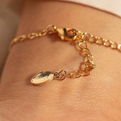 Apple Heart Crystal Bracelet: 16k Gold Plated Charm Bracelet