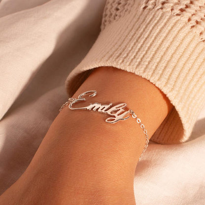 Handmade Sterling Silver Name Bracelet: Personalized Custom Jewelry