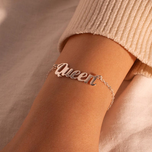 Handmade Sterling Silver Name Bracelet: Personalized Custom Jewelry