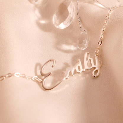 Handmade Sterling Silver Name Bracelet: Personalized Custom Jewelry