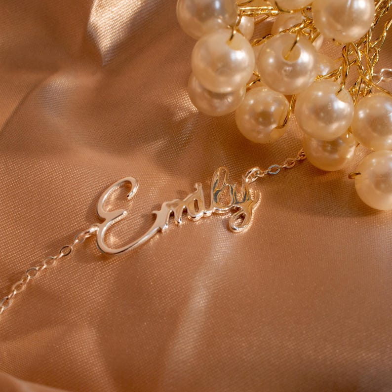 Handmade Sterling Silver Name Bracelet: Personalized Custom Jewelry