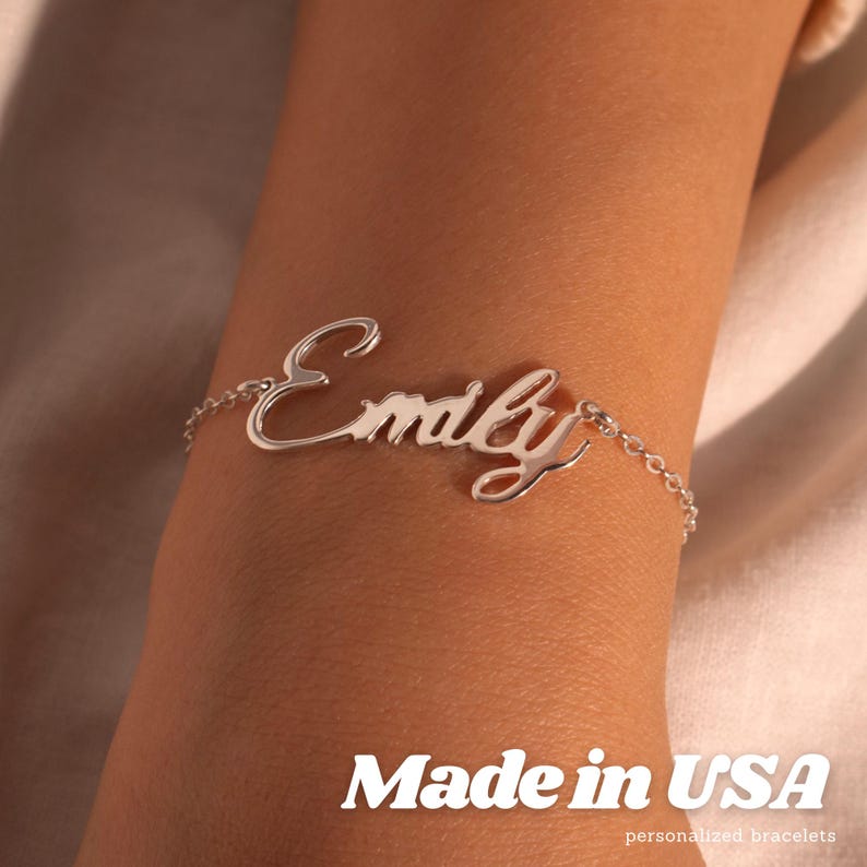 Handmade Sterling Silver Name Bracelet: Personalized Custom Jewelry