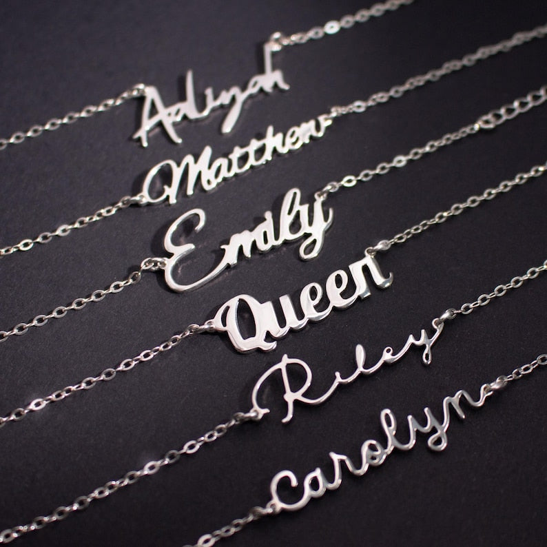 Handmade Sterling Silver Name Bracelet: Personalized Custom Jewelry