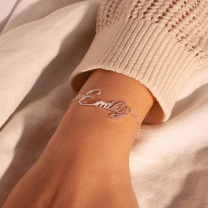 Handmade Sterling Silver Name Bracelet: Personalized Custom Jewelry