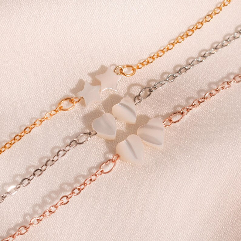 Stars Mother of Pearl Bracelet: 16K Gold Plated Jewelry