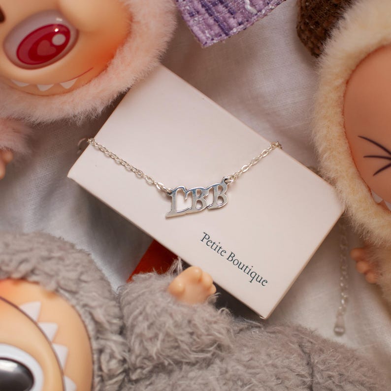 Monsters 925 Sterling Silver Name Necklace Handmade Doll Jewelry