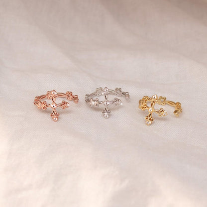 Cross Ring 925 Sterling Silver Adjustable Rings - resizable cross ring best gift
