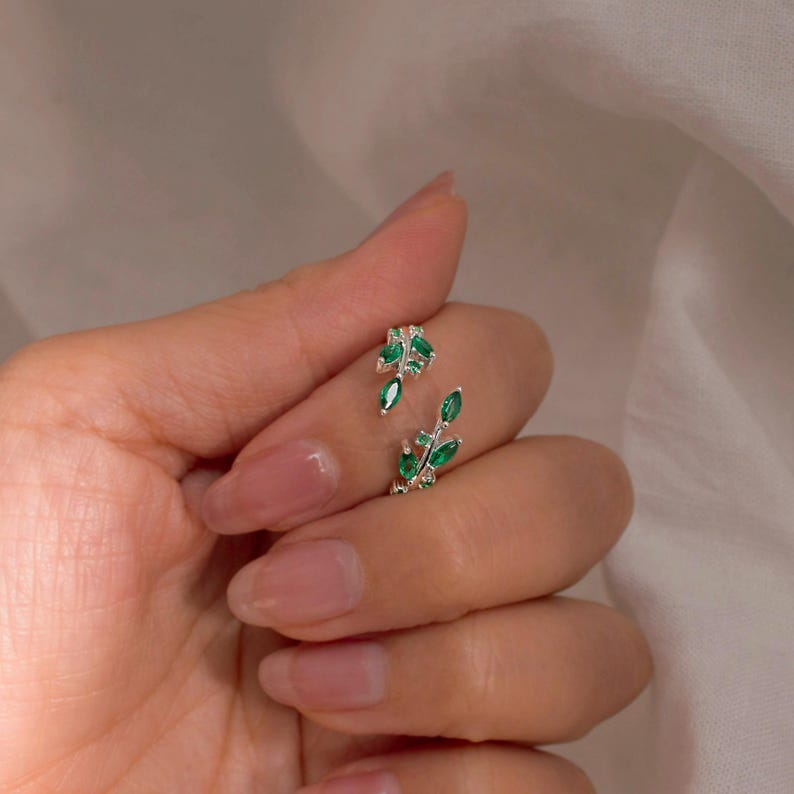 Emerald Sterling Silver Ring Best Gift Resizable Rings Birthstone Emerald 925 Sterling Silver Adjustable