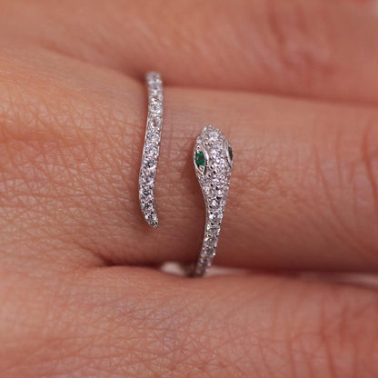 Snake 925 Sterling Silver Ring Adjustable, Gift-Ready Rings Best gifts for her