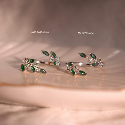 Emerald Sterling Silver Ring Best Gift Resizable Rings Birthstone Emerald 925 Sterling Silver Adjustable