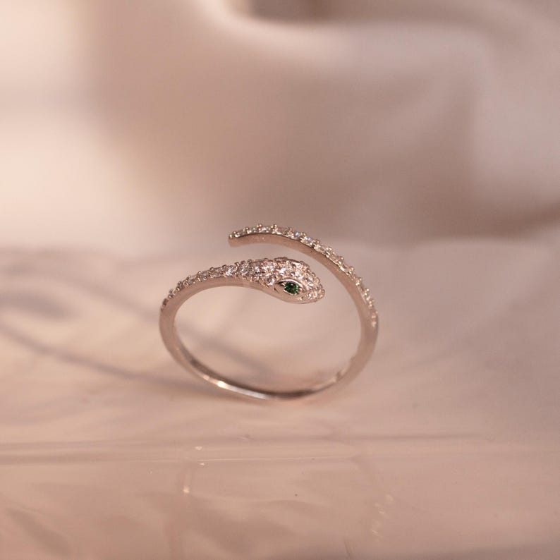 Snake 925 Sterling Silver Ring Adjustable, Gift-Ready Rings Best gifts for her