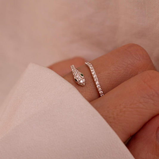 Snake 925 Sterling Silver Ring Adjustable, Gift-Ready Rings Best gifts for her